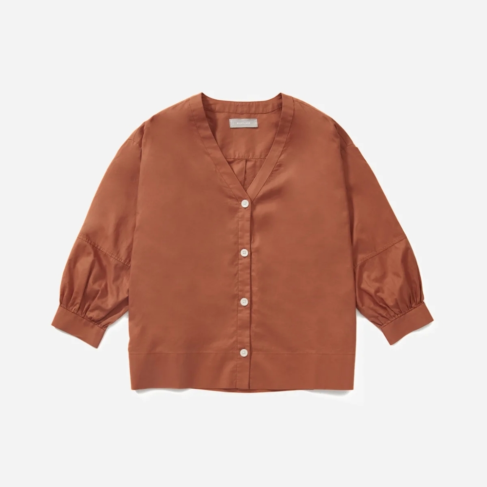 Everlane silky cotton lantern shirt